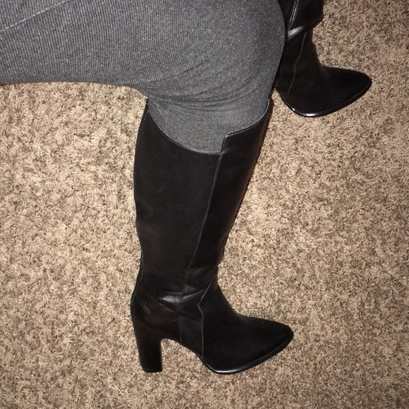 Kenneth Cole black leather knee high boots - Picture 2 of 7